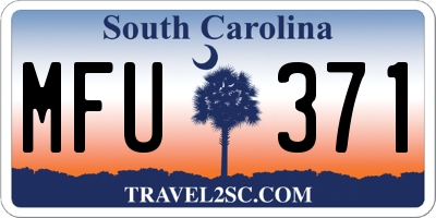 SC license plate MFU371