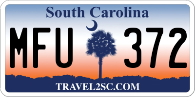 SC license plate MFU372