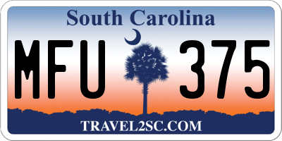 SC license plate MFU375