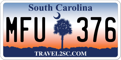 SC license plate MFU376