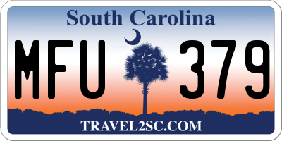 SC license plate MFU379