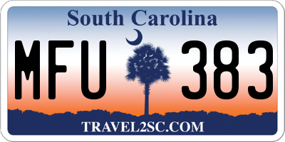 SC license plate MFU383