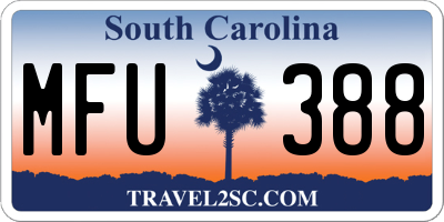 SC license plate MFU388