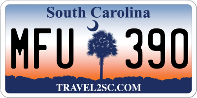 SC license plate MFU390