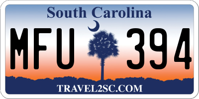 SC license plate MFU394