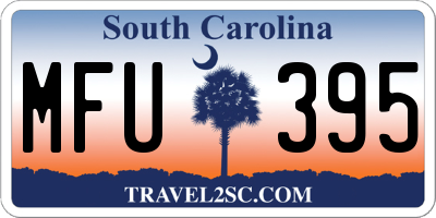 SC license plate MFU395