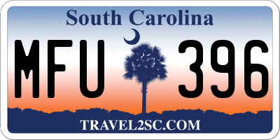 SC license plate MFU396