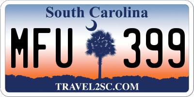 SC license plate MFU399