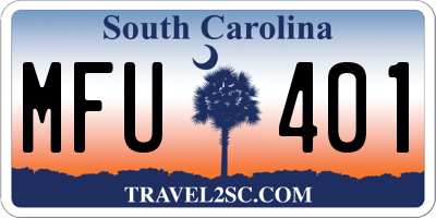 SC license plate MFU401