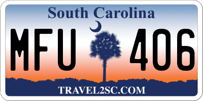 SC license plate MFU406