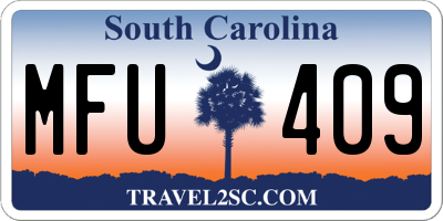SC license plate MFU409