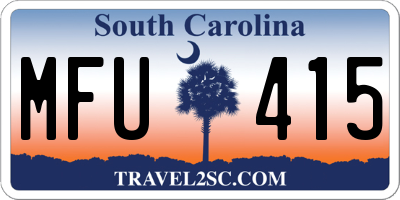 SC license plate MFU415