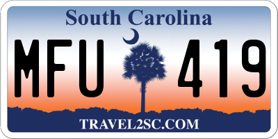 SC license plate MFU419