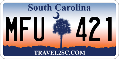 SC license plate MFU421