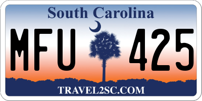 SC license plate MFU425