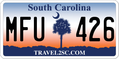 SC license plate MFU426