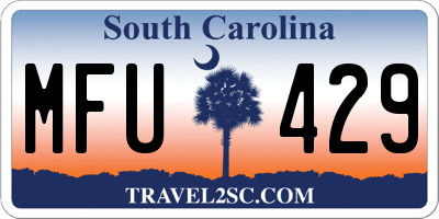 SC license plate MFU429