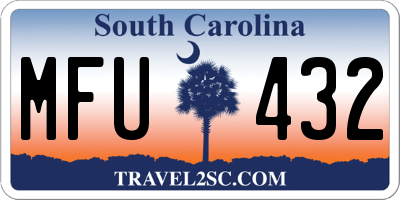 SC license plate MFU432