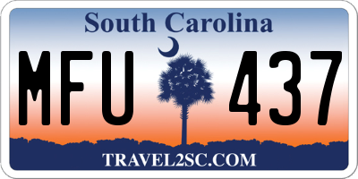 SC license plate MFU437