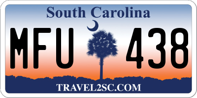 SC license plate MFU438
