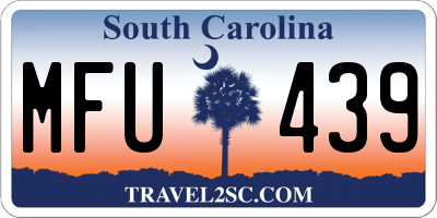 SC license plate MFU439