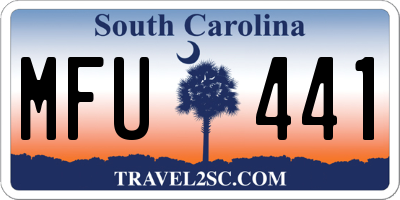 SC license plate MFU441