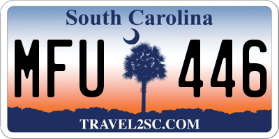 SC license plate MFU446