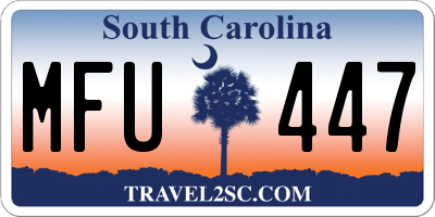 SC license plate MFU447