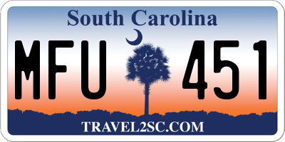 SC license plate MFU451