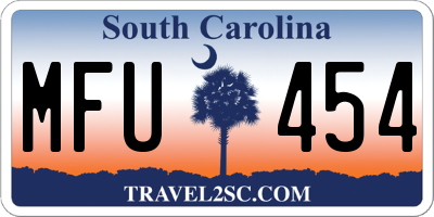 SC license plate MFU454