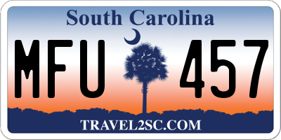 SC license plate MFU457