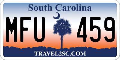 SC license plate MFU459