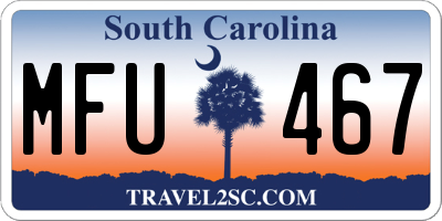 SC license plate MFU467