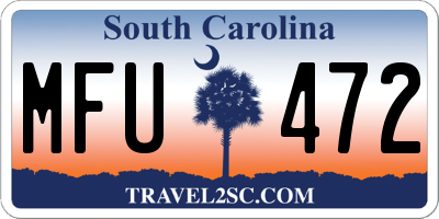 SC license plate MFU472