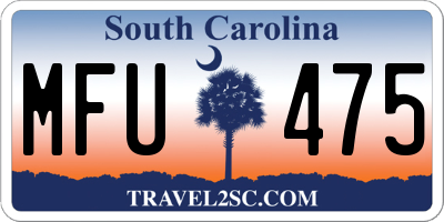 SC license plate MFU475