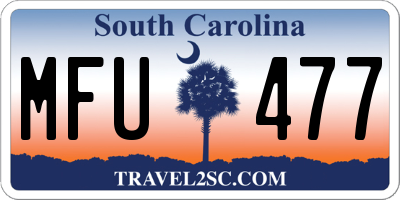 SC license plate MFU477