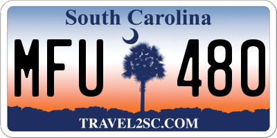 SC license plate MFU480