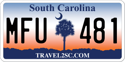 SC license plate MFU481