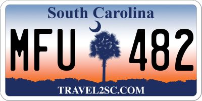 SC license plate MFU482