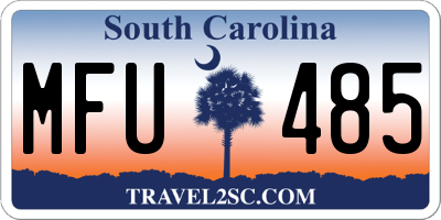 SC license plate MFU485