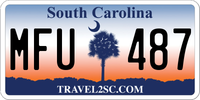 SC license plate MFU487