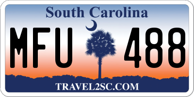SC license plate MFU488