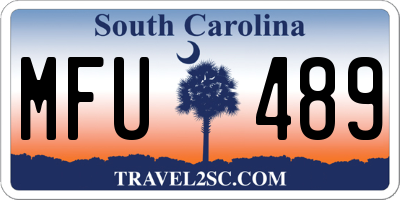 SC license plate MFU489