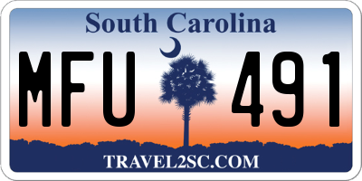SC license plate MFU491