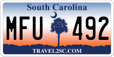SC license plate MFU492