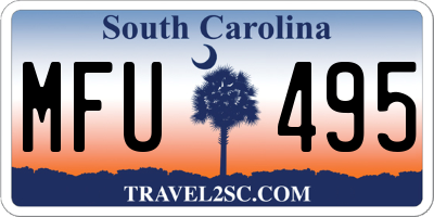 SC license plate MFU495