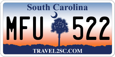 SC license plate MFU522