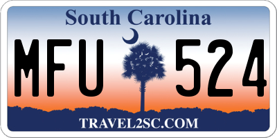 SC license plate MFU524