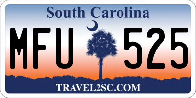 SC license plate MFU525