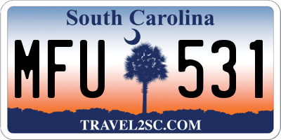 SC license plate MFU531